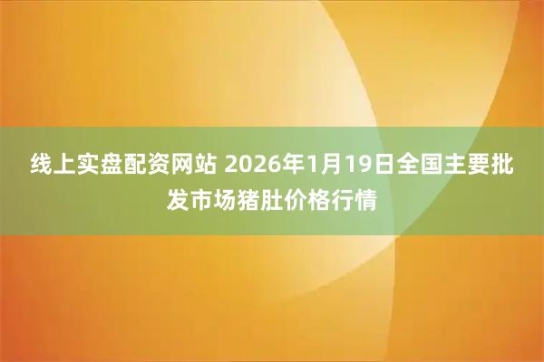 线上实盘配资网站 2026年1月19日全国主要批发市场猪肚价格行情
